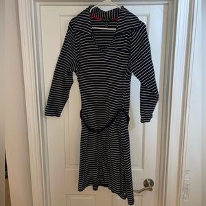 LRL Navy and White Striped Dress Size XL